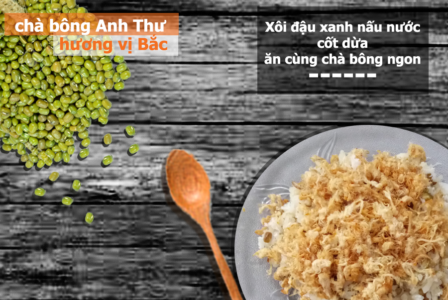 xôi chà bông đậu xanh